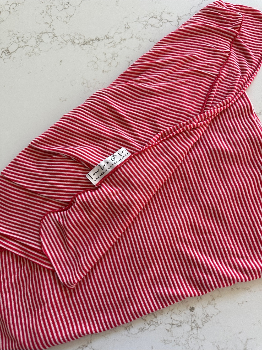 Lou Lou & Company Red & White Striped Kids Swaddle